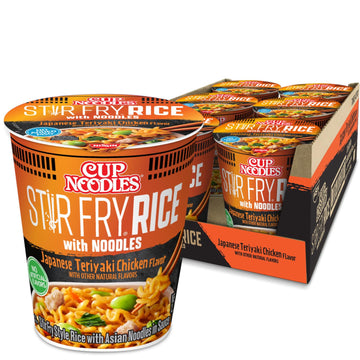 NISSIN Cup Noodles Stir Fry Rice with Noodles, Japanese Teriyaki Chicken, 2.75 Ounce (Pack of 6)
