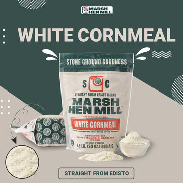 MARSH HEN MILL Stone Ground White Cornmeal Premium Heirloom Corn Flour All Purpose For Baking & Cooking Versatile & Consistent R