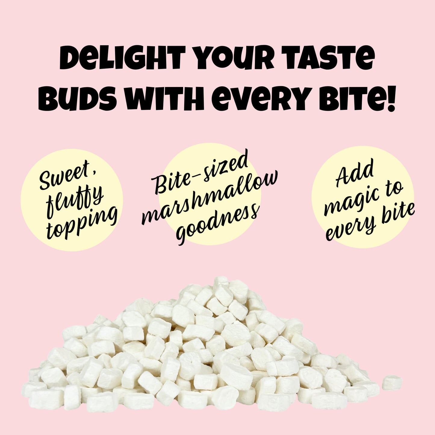 Vanilla Mini Dehydrated Marshmallow Bits In Resealable Bag, 1Lb, Delicious Fresh Bulk White Marshmallows