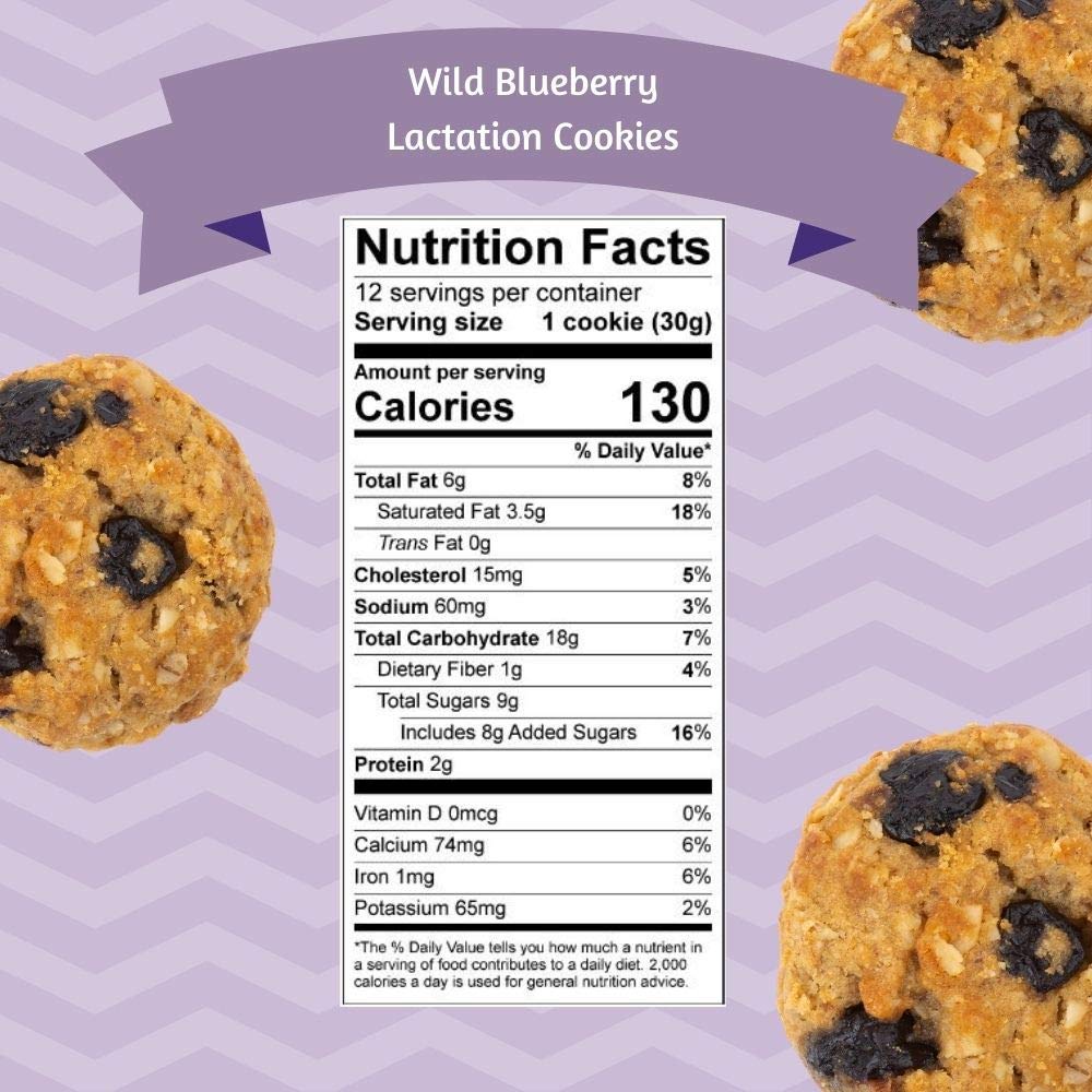 MilkBliss Wild Blueberry Soft Baked Oatmeal Lactation Cookies for Breastfeeding Support to increase Breastmilk Supply, 12 OZ