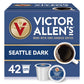 Victor Allens Coffee Seattle Dark Roast Coffee Pods, 42 Count, Brown, Single Serve for Keurig K-Cup Brewers