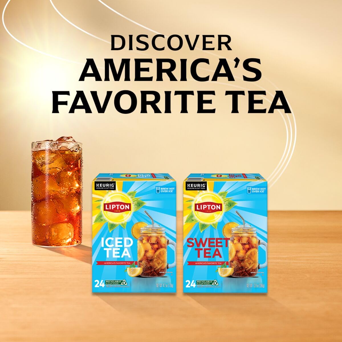 Lipton Iced Tea K-Cups, Unsweetened Black Iced Tea, 24 K-Cup Pods