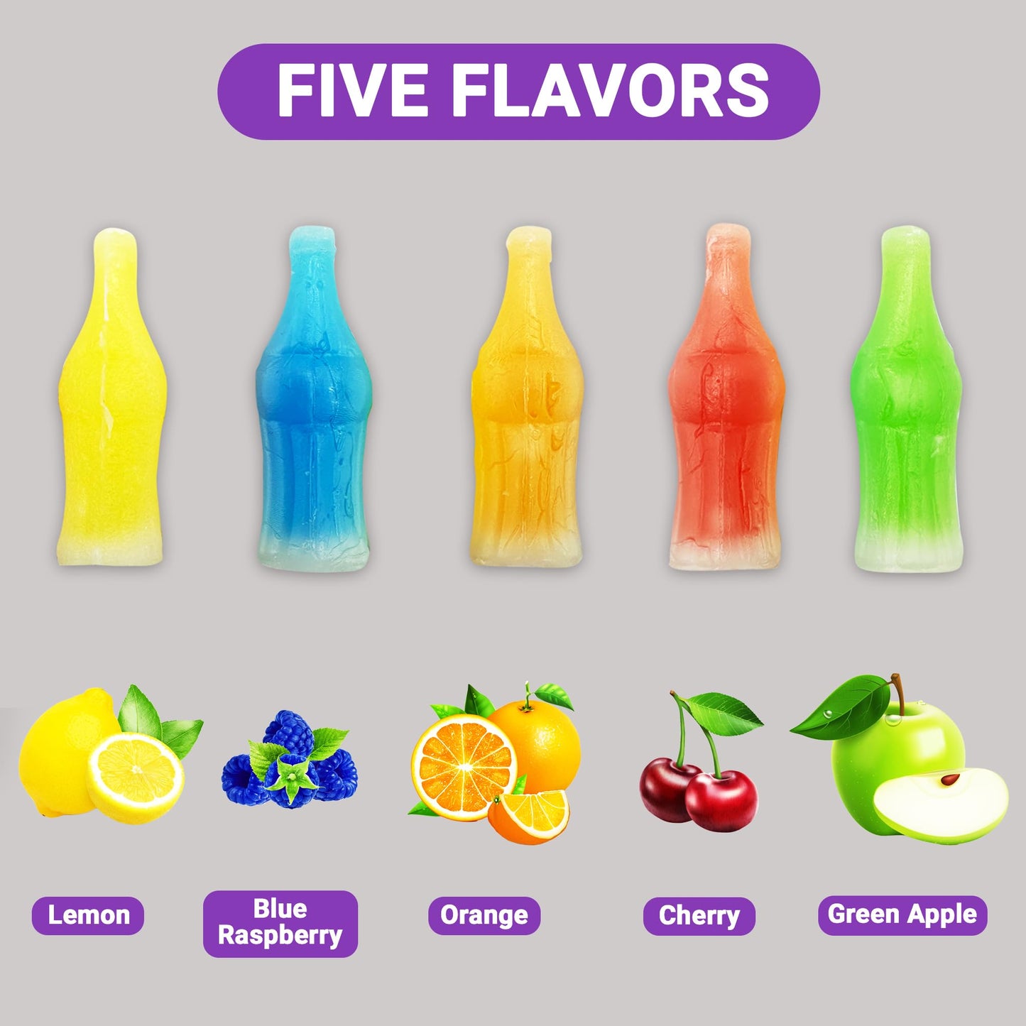 Wax Bottle Candy Drinks, 1 Pound Bag - Retro Wax Candy Bottles, Liquid Filled - Variety Flavor Nip Candy Juice - Classic Wax Can