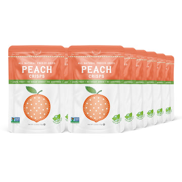 Natures Turn Freeze-Dried Fruit Snacks, Peach Crisps, Pack Of 12 (0.53 Oz Each)