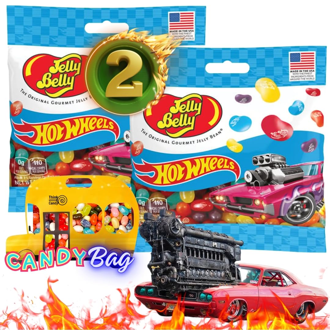 Think Candy Jelly Beans - Pack of 2, New Flavors, Limited Edition, Chewy Candies, 5.197 x 1.613 x 7.28 inches, Individually Bag