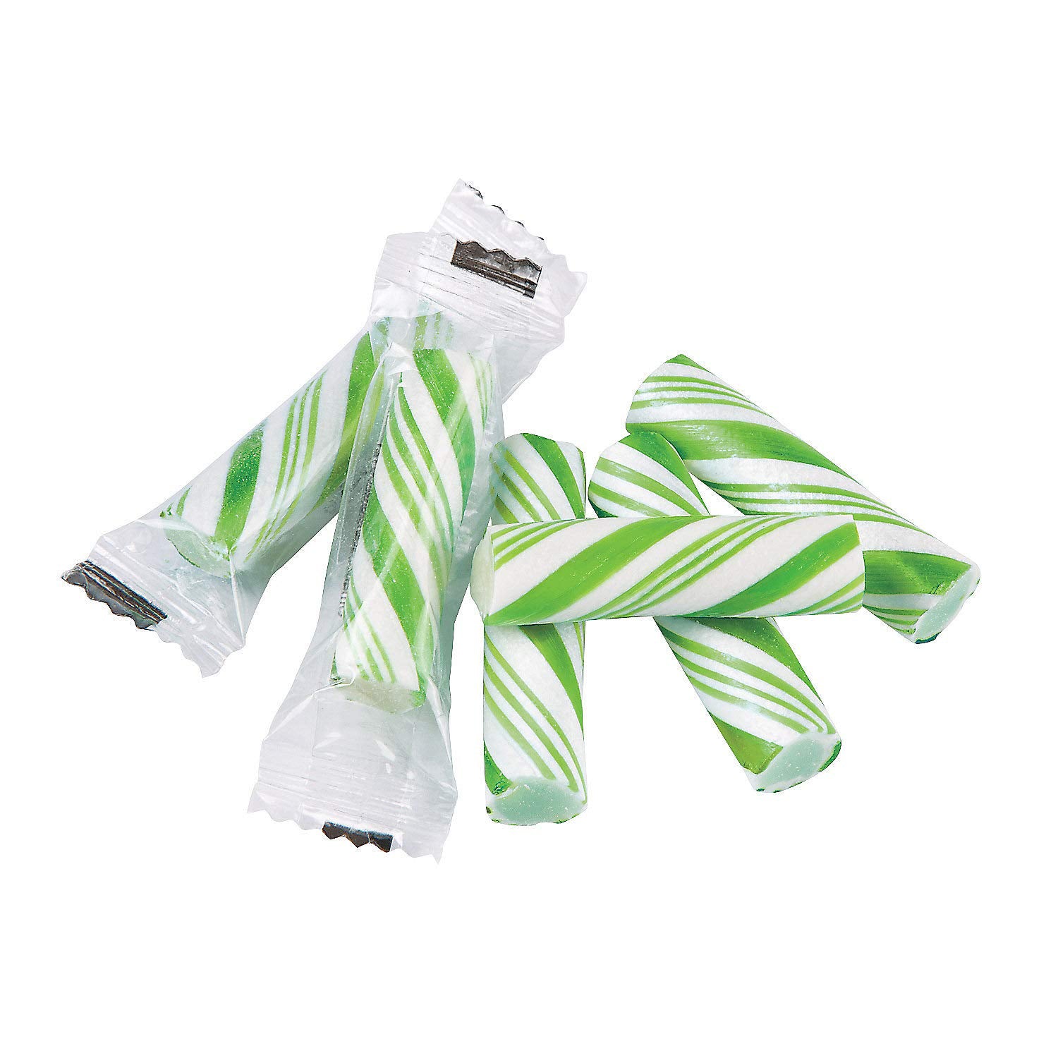 Mini Candy Canes (113 Individually Wrapped Sticks) Christmas And Party Candies (Green)