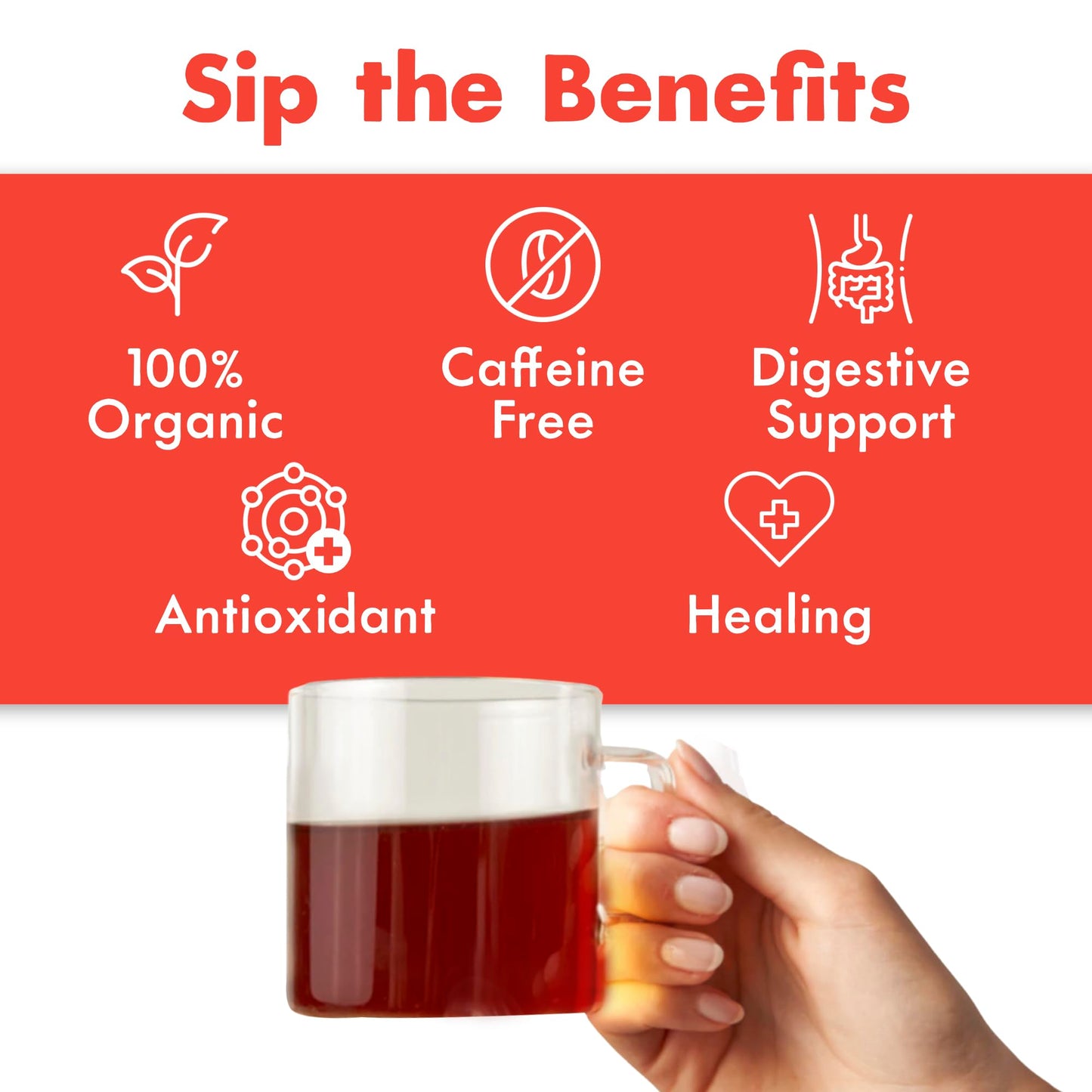 Big Heart Tea Co. Tea Bags - Fiery Masala Chai - Certified Organic, Ayurvedic Herbal Decaf Tea with Small Batch Ground Sweet Her