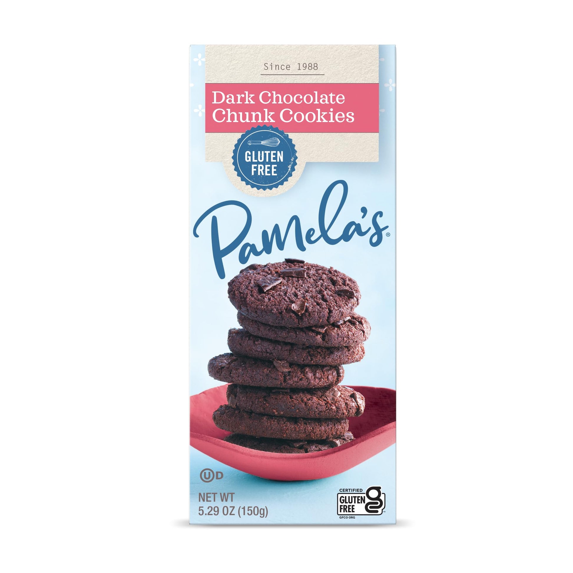 Pamela's Dark Chocolate Chunk Gluten Free Cookies, 6.25 oz boxes (Pack of 6)