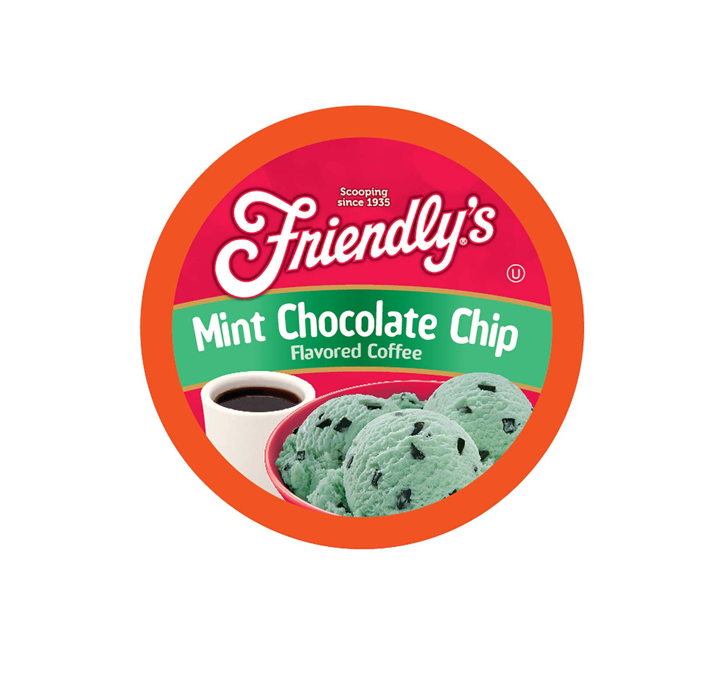 Friendlys Flavored Ice Cream Coffee Pods, Mint Chocolate Chip, 40 Count, Compatible with Keurig K Cup Brewers