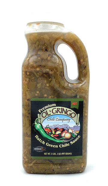 Ol Gringo Chile Company Premium Hatch Green Chile Sauce, Hot, 35 Ounce Bottle