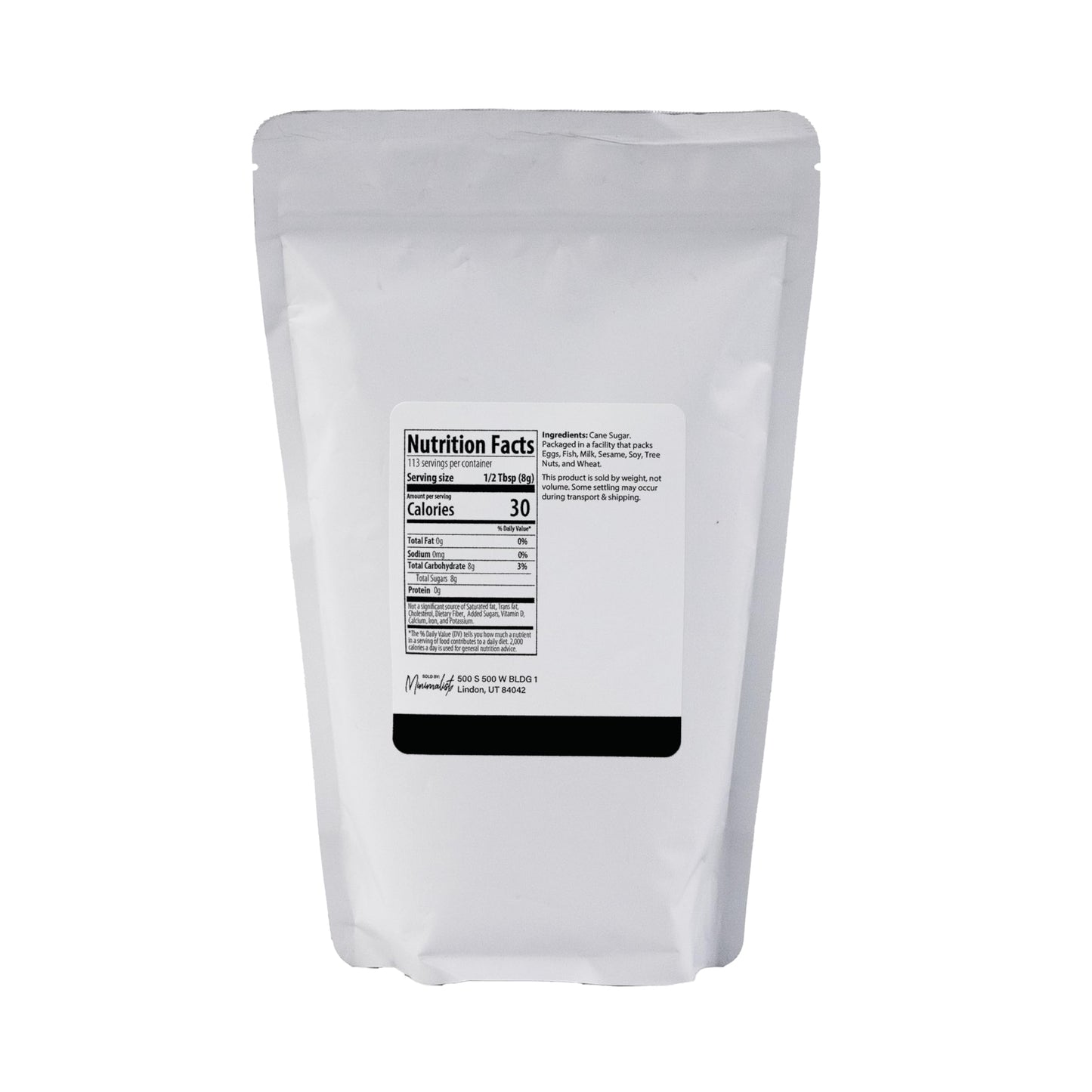 Minimalist Cane Sugar, Ideal for Baking and Sweetening, Packaged for Convenience in a Resealable Bag (2 Pound)