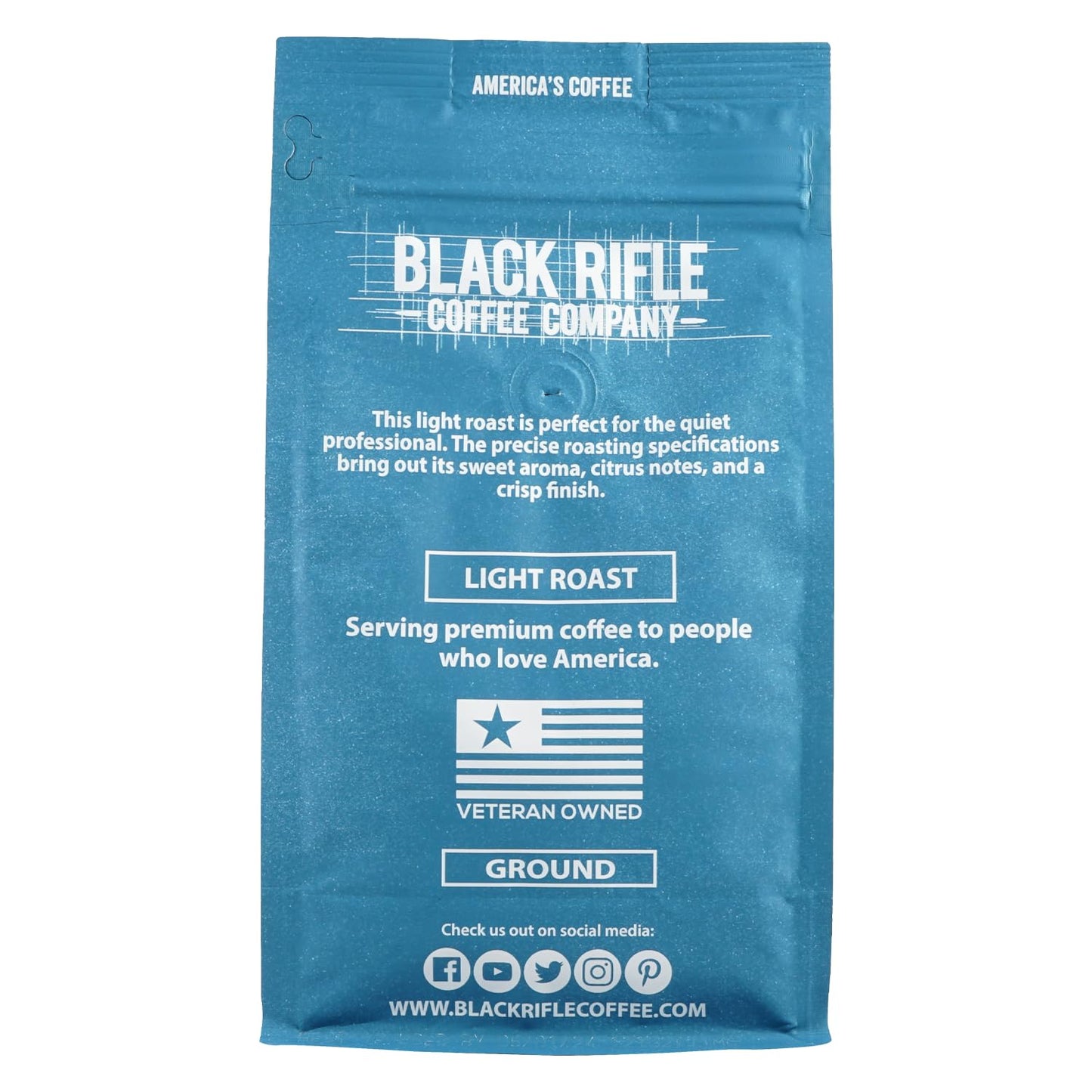 Black   Coffee Company Ground Coffee, Silencer Smooth, Light Roast, 12oz Bag, Made from Colombian & Brazilian Arabica Beans