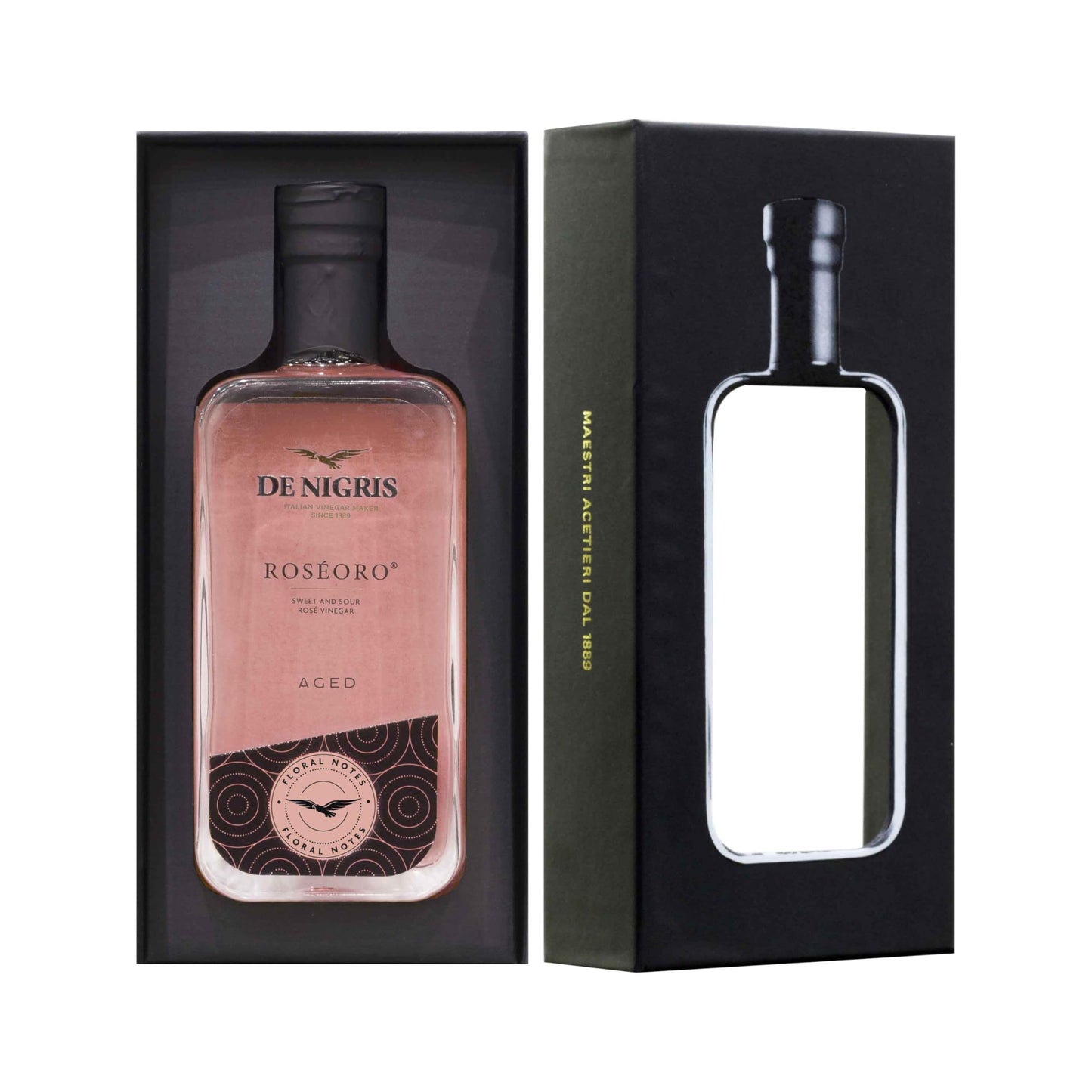 De Nigris Roseoro Sweet Red Wine Vinegar 8.5 Fl Oz (250ml) with Balsamic Vinegar from Modena, Aged Condiment