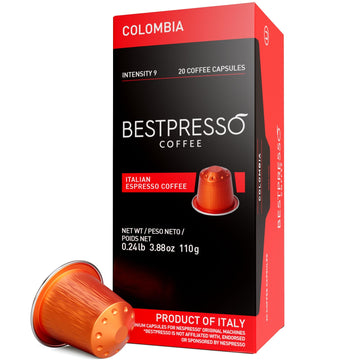 Bestpresso Coffee For Nespresso Original Machine 120 Pods Certified Genuine Espresso Colombia Blend Pods Compatible With Nespres