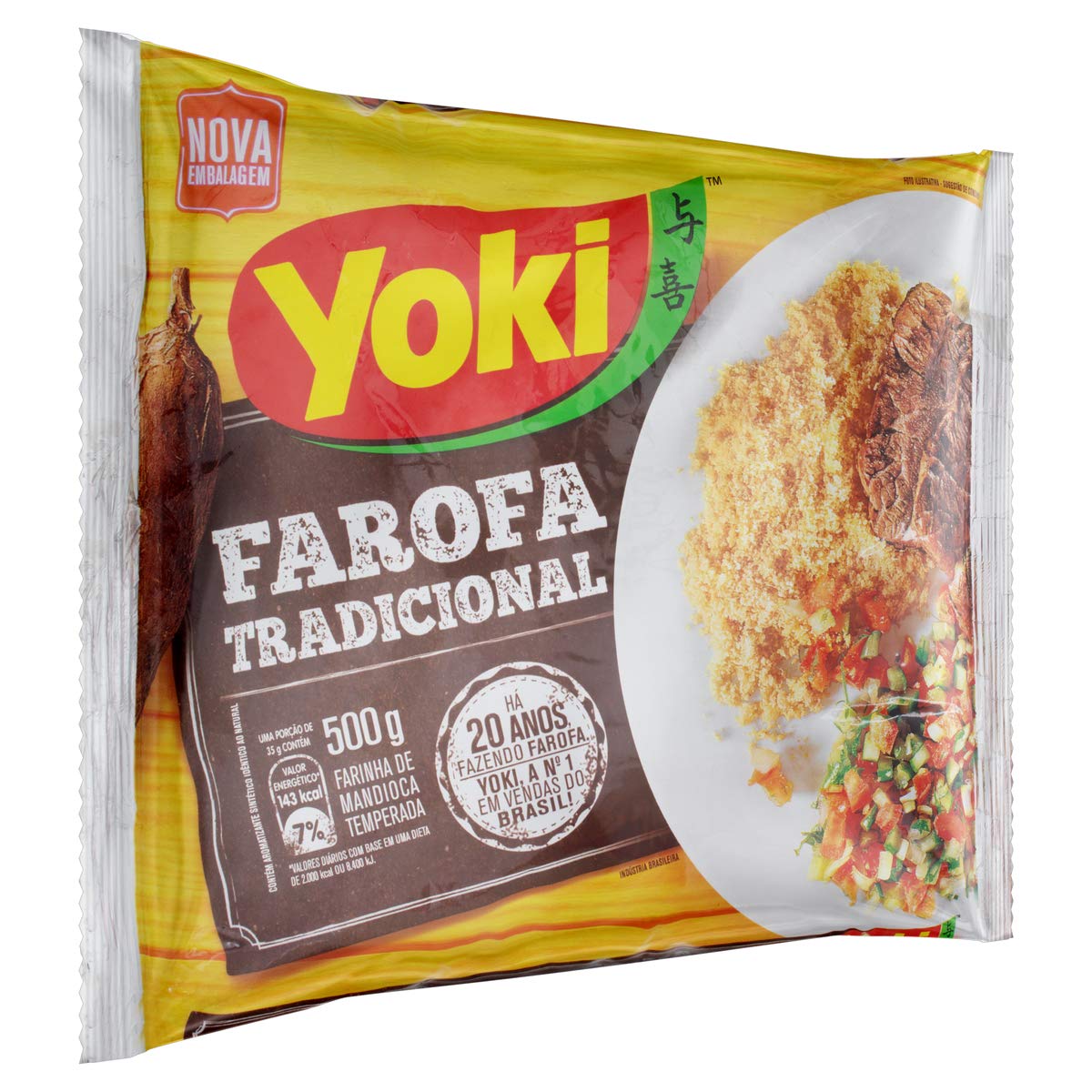 Yoki - Seasoned Cassava Flour - 14 Oz - Farofa De Mandioca Pronta Temperada 400 Grams