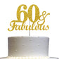 RokAPary 60th Birthday Cake Topper Gold Glitter, Sturdy Acrylic, Double-Sided Design, Made in USA