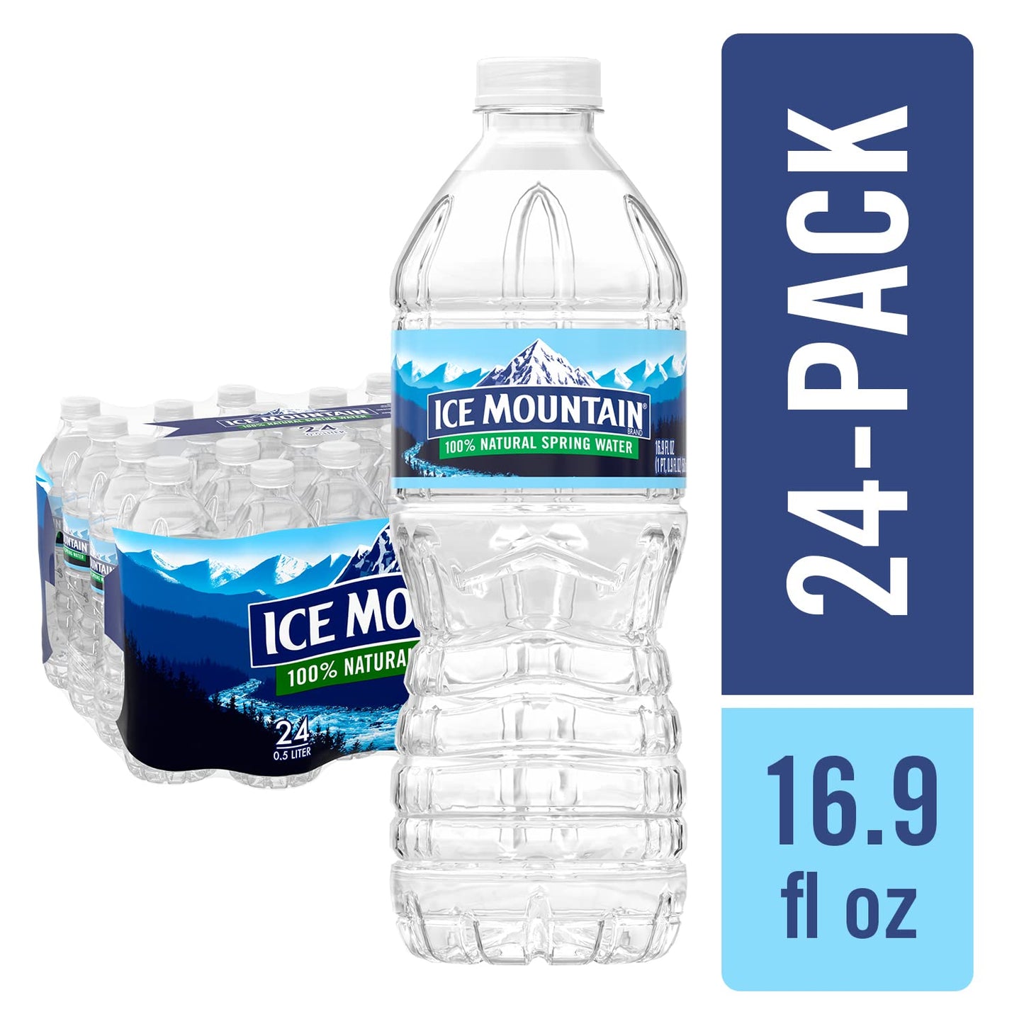 Generic Ice Mountain Spring Water Case Bundles - 16.9 Fl Oz (Pack of 96) - 4 Cases of 24 Bottles