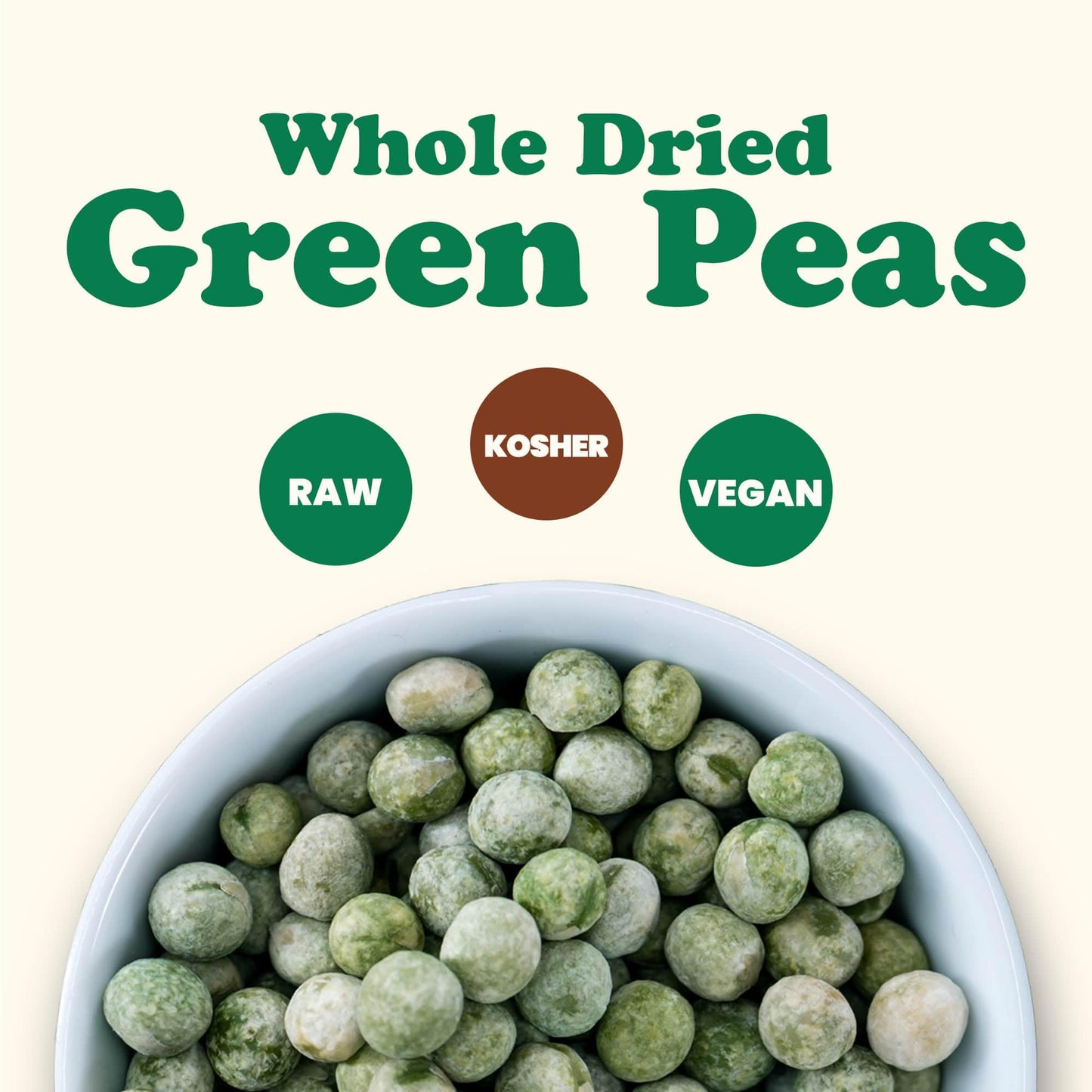 Whole Dried Green Peas, 8 Ounces - Green Vatana, Sproutable, Vegan, Kosher, Bulk. Pre-Soak Needed. Rich In Protein, Fiber, Potas