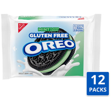 Oreo Gluten Free Mint Creme Chocolate Sandwich Cookies, Gluten Free Cookies, 12 - 12.47 Oz Packs
