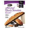 Nonnis Biscotti Almond Dark Chocolate - Gourmet Almond Biscotti  Individually Wrapped  Kosher  25-Count Box