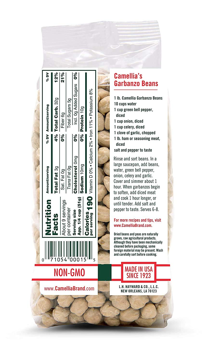 Camellia Brand Dried Garbanzo Beans (Chickpeas), 16 Ounce, Pack of 12