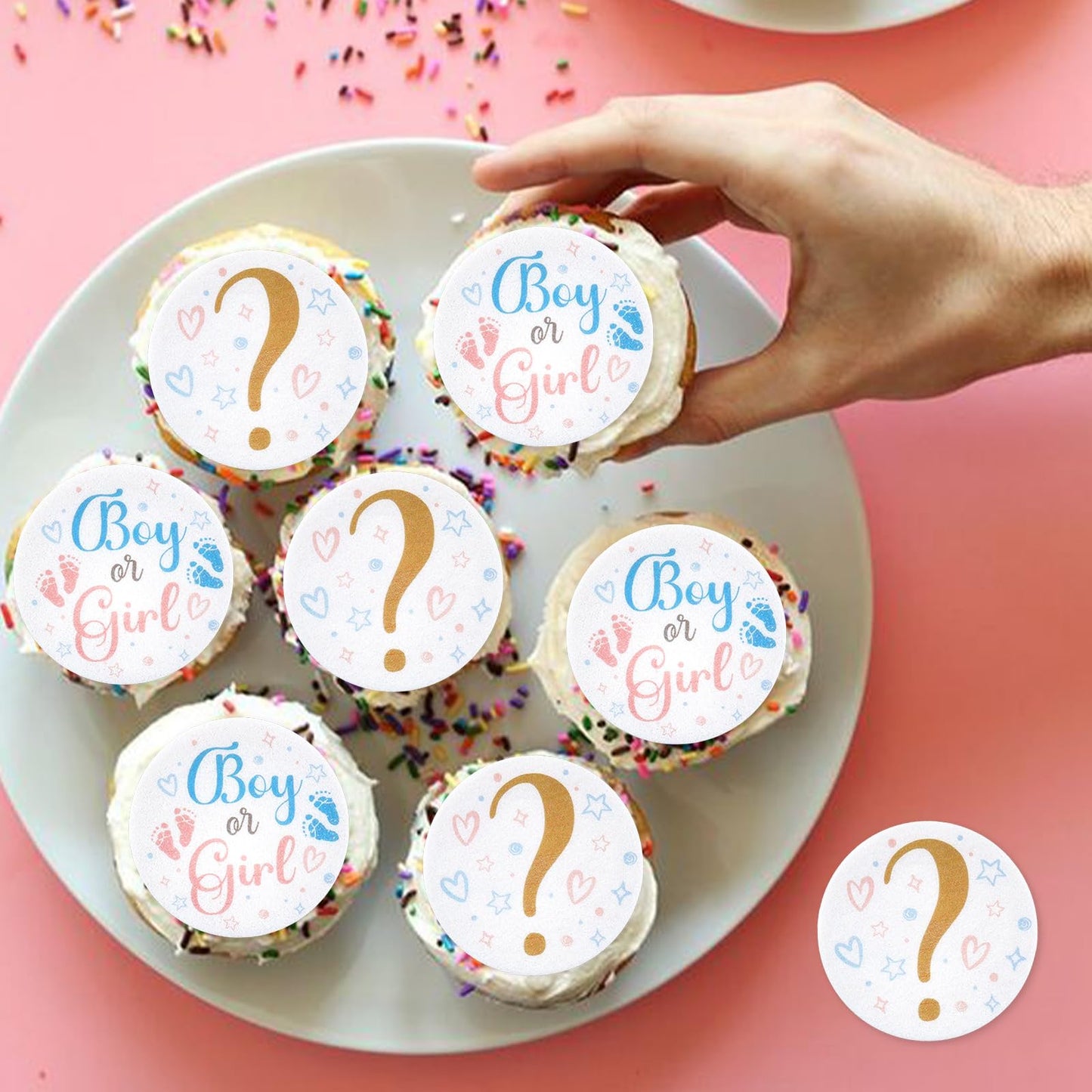 40 Pack Edible Boy Or Girl Cupcake Toppers Baby Shower Birthday Party Baby Boy Baby Girl Drink Toppers Anniversary Party Decorat