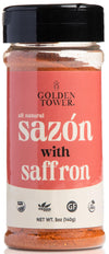 Golden Tower Sazon with Saffron - Saz  n Seasoning, All Natural ingredients, Non-GMO, No-MSG, Gluten Free, Vegan, 5oz Pack