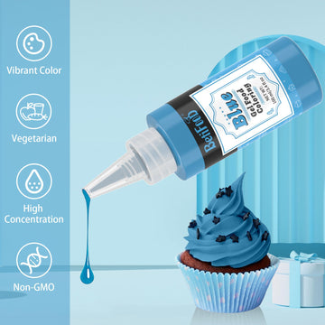 Gel Food Coloring - Betifood Blue Natural Food Coloring for Cake Decorating, Food Grade Concentrated Gel Food Dye for Frosting,