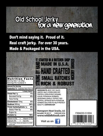 Wild Bills Beef Jerky - Hickory Smoked - 3oz Packs (4 Re-sealable Packs) - Model 4584160