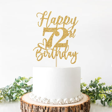 Happy 72Nd Birthday Cake Topper, 72Nd Birthday Decorations For Men/Women, Cheers To 72 Years, Hello 72, 72Nd Happy Birthday Part