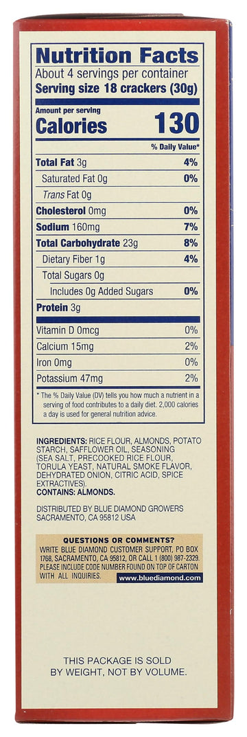Blue Diamond, Almond Nut Thin  Ers, Smokehouse, 4.25 Ounce