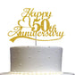 50Th Anniversary Cake Topper Gold Glitter, 50 Wedding Anniversary Party Decoration Ideas, Premium Quality, Sturdy Doubled Sided
