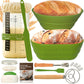 BICRET Sourdough Bread Baking Kit - Complete Sourdough Starter Kit with 2 Proofing Baskets - Green - Model YH-MBFJ
