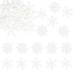 Gyufise Edible Snowflakes Cupcake Toppers - 60Pcs Wafer Paper Sprinkles for Christmas - 1.7 inches - White