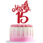 Rsstarxi Happy 15th Birthday Cake Topper, Red Cardstock Decoration for 15th Birthday Party, Cheers to 15 Years, Design 2