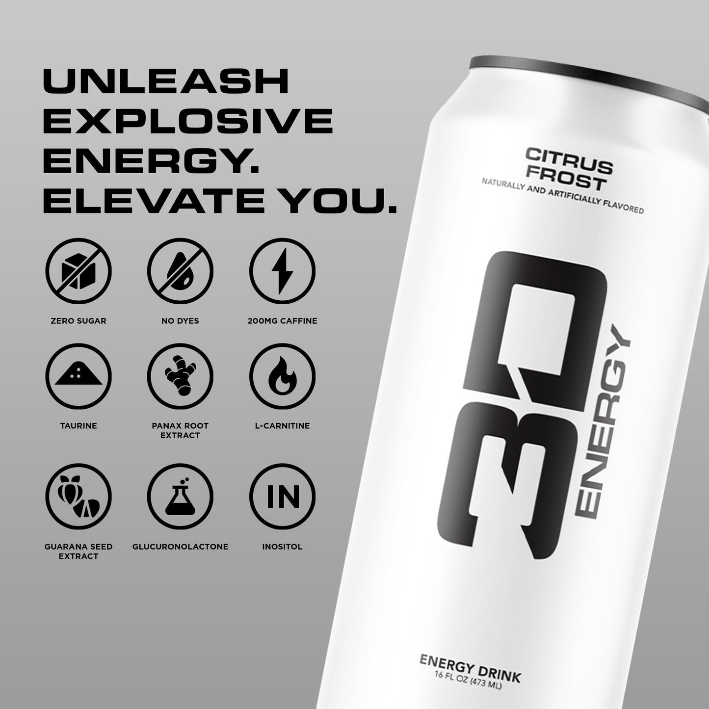 3D Energy Drink - Sugar Free  200mg Caffeine  Pre Workout  Taurine  L-Carnitine  Lightly Carbonated  16oz Cans  12 Pack - Citrus Frost