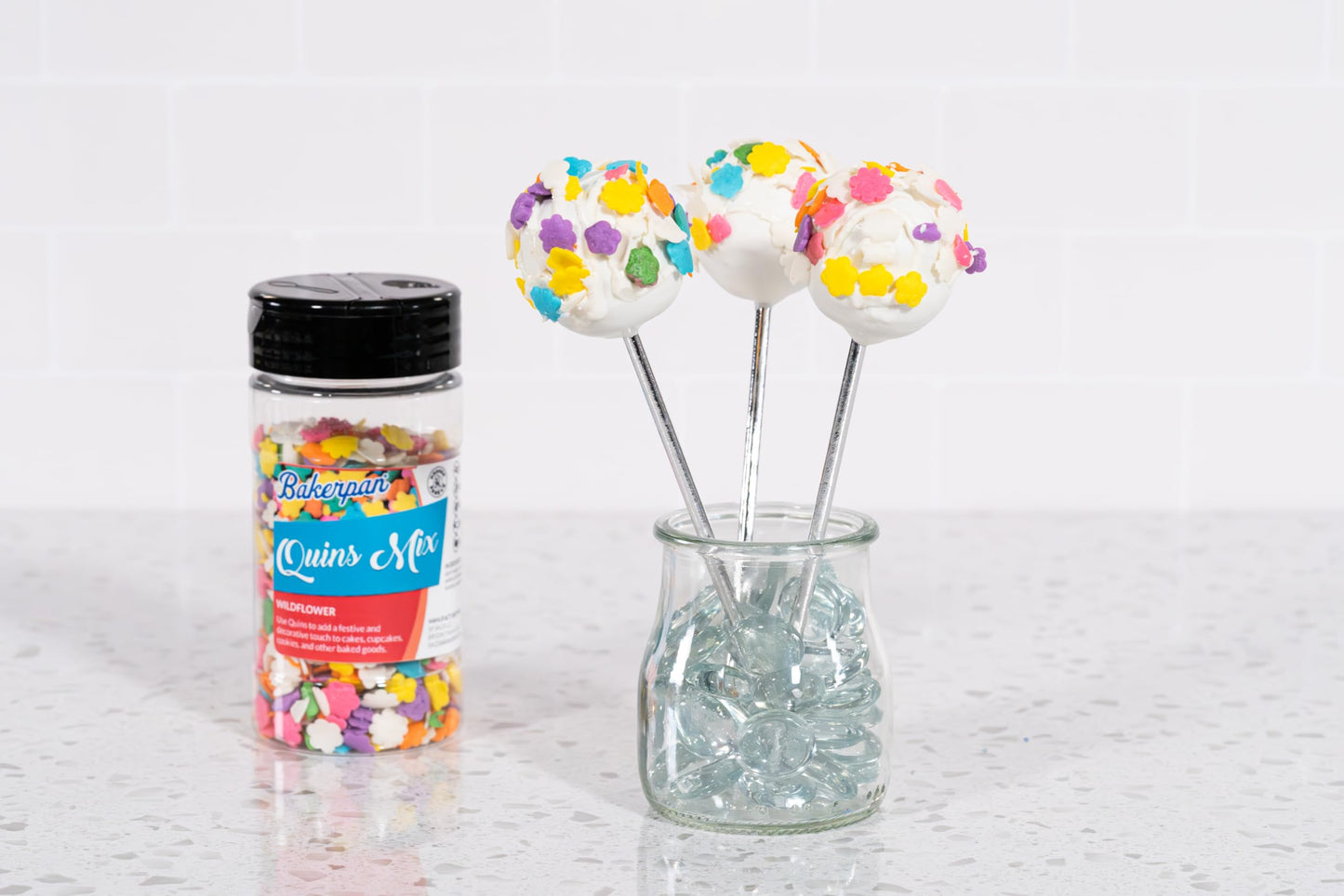 Bakerpan Spring Sprinkles For Cake Decorating - Flower Sprinkles Edible 4 Ounces - Edible Confetti Sprinkles For Cupcakes, Ice Cream, Cookies, Cakes (Made In Usa)