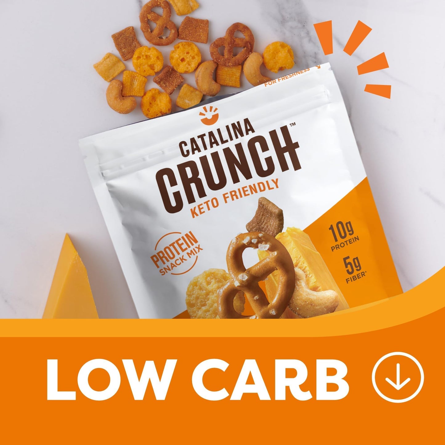 Catalina Crunch Mix Cheddar Protein Snack Mix | Low Carb, Keto Snacks, Pack Of 3