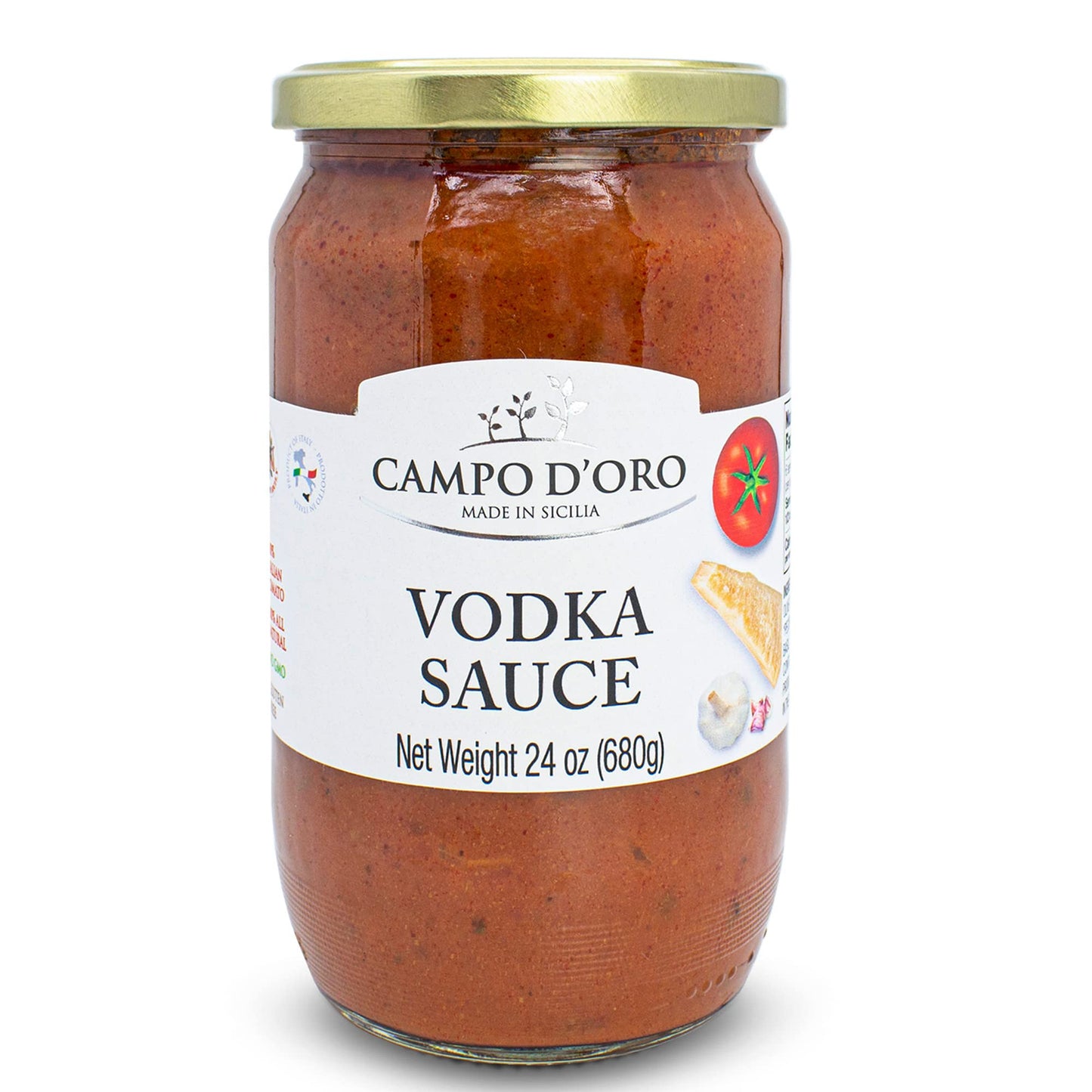 CAMPO DORO Vodka Sauce with Parmigiano Reggiano and Italian Tomatoes, 24oz Jar