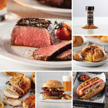 Omaha Steaks Favorites Assortment (Top Sirloins, Chicken Breasts, Omaha Steaks Burgers, Franks, Caramel Apple Tartlets, 1 Jar Om
