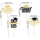 Gyufise 24Pcs Graduation Cupcake Toppers, Glitter Senior Class of 2025 Decorations, Gold Paper Picks