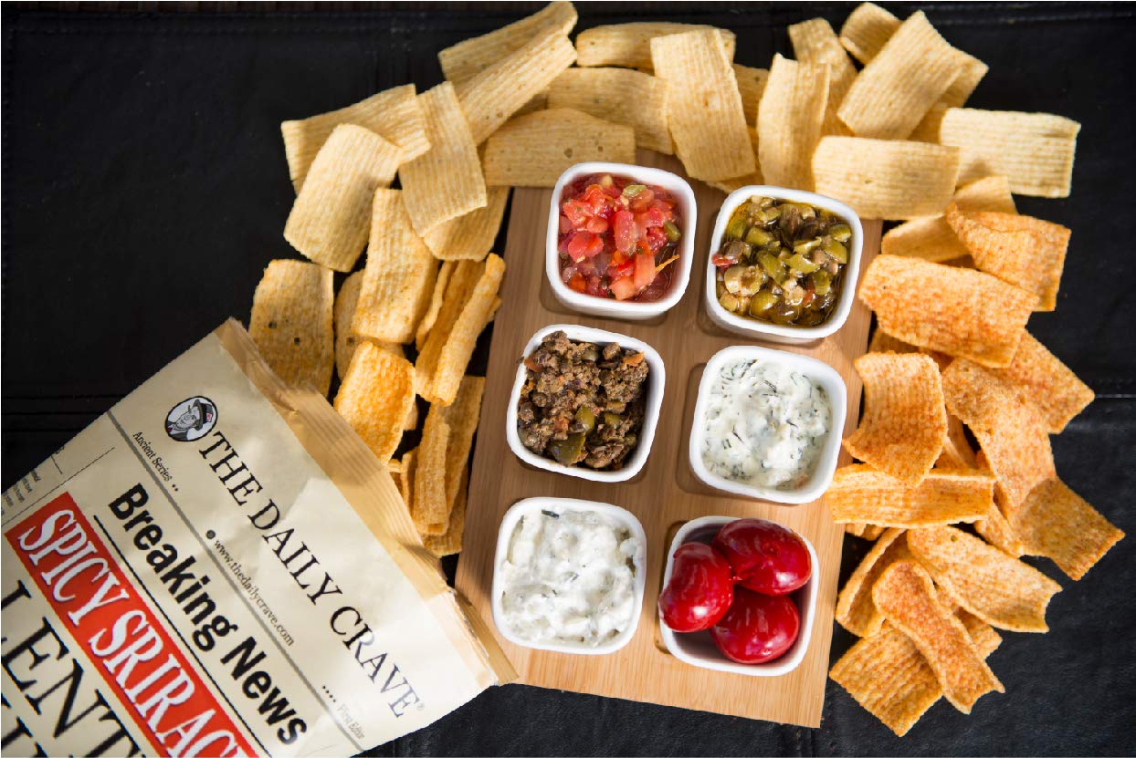 The Daily Crave Lentil Chips, Spicy Sriracha, 4 G Protein, Gluten-Free, Non-Gmo, Kosher, Crunchy, 4.25 Oz (Pack Of 8)