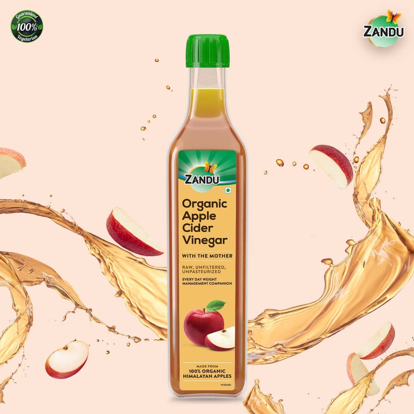 Zandu Organic Apple Cider With Mother Of Vinegar 500 Ml