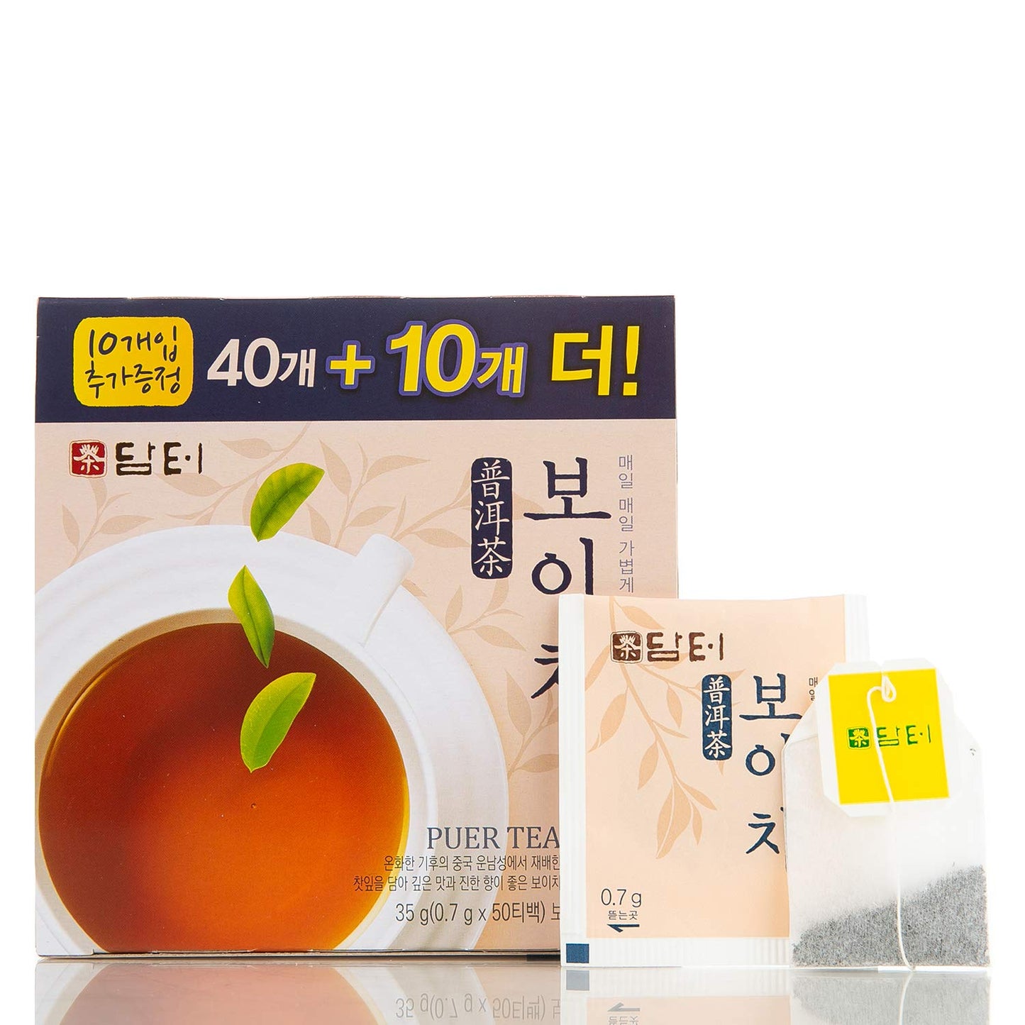 Damtuh Premium PUER Tea Bags, 50 Count, Pack of 1