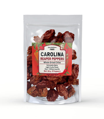 Unpretentious Whole Dried Carolina Reaper Chiles, Extremely Spicy, 8 Count