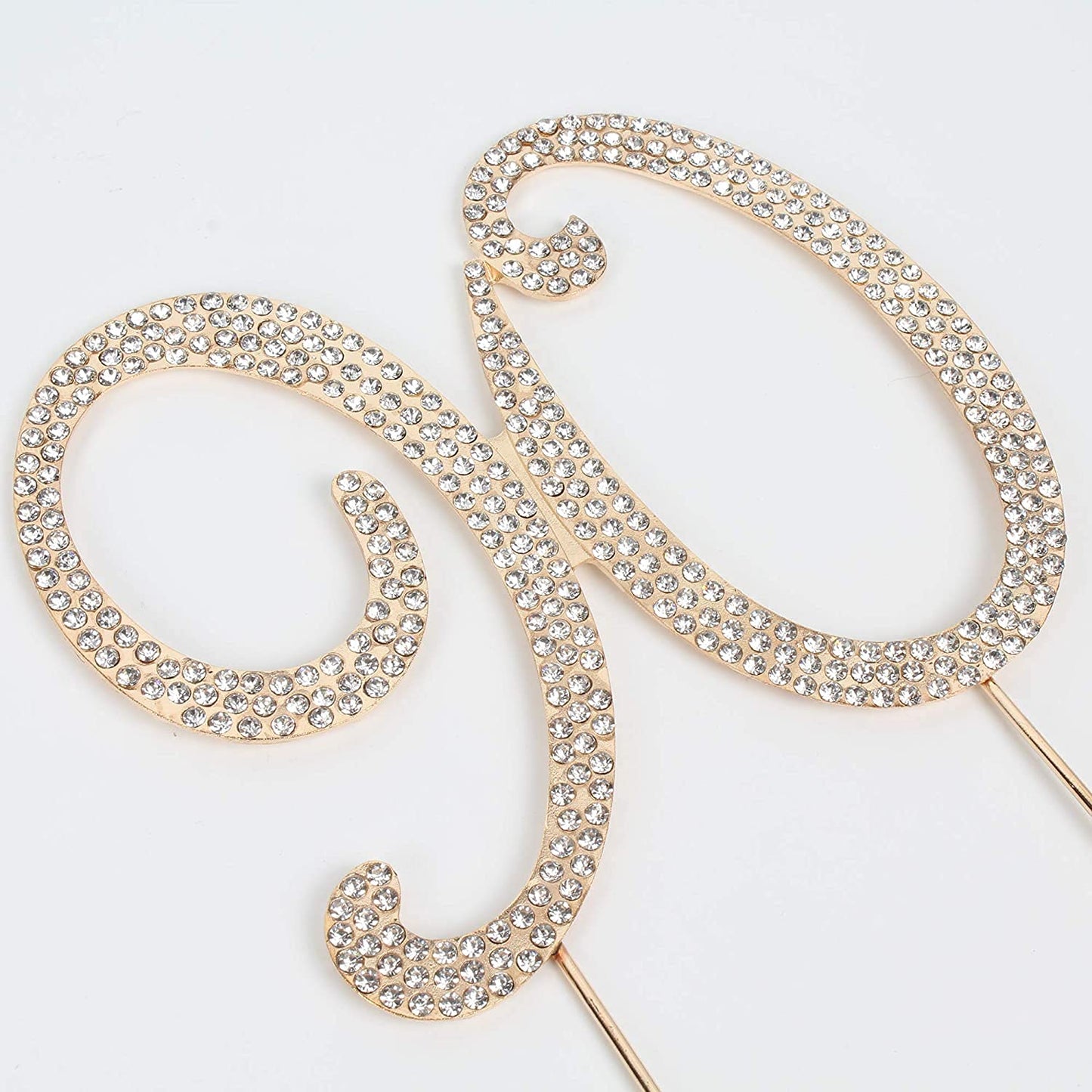 Hatcher lee 90th Birthday Cake Topper - Bling Crystal Gold - Metal - Model HCL-034