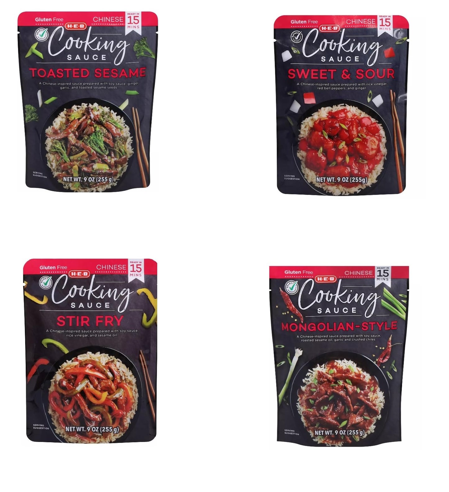 HEB Cooking Sauce Mixes - 4 packages (Chinese Food Variety)