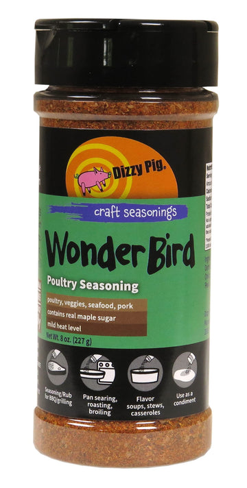 Dizzy Pig Wonder Bird Poultry Seasoning Rub (8Oz Shaker) - Seasons 30+Lbs Of Food - Hand Made In The Usa - Msg Free, Gluten Free