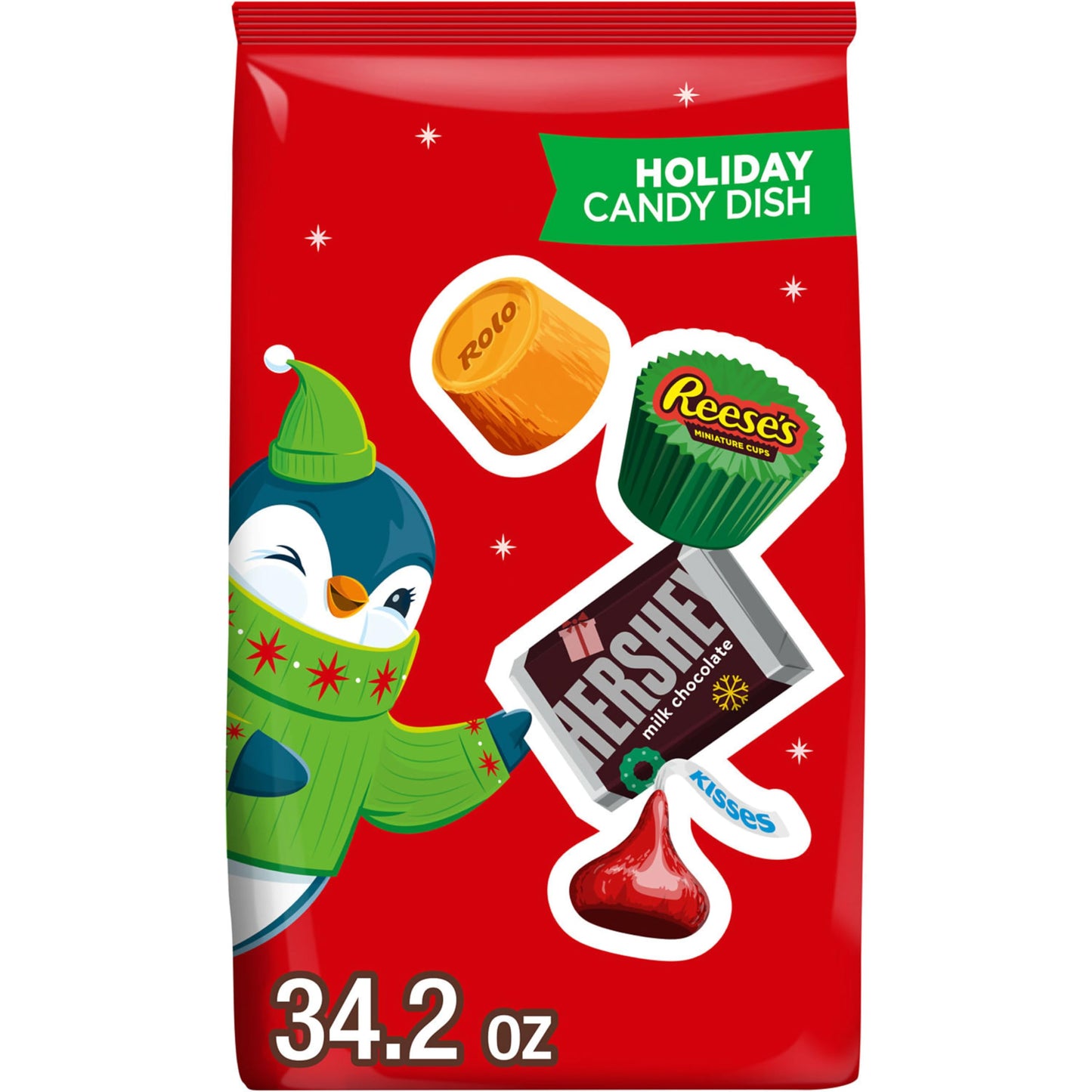 HERSHEYS  REESES and ROLO Assorted Chocolate Flavored  Christmas Candy Bulk Bag  34.2 oz