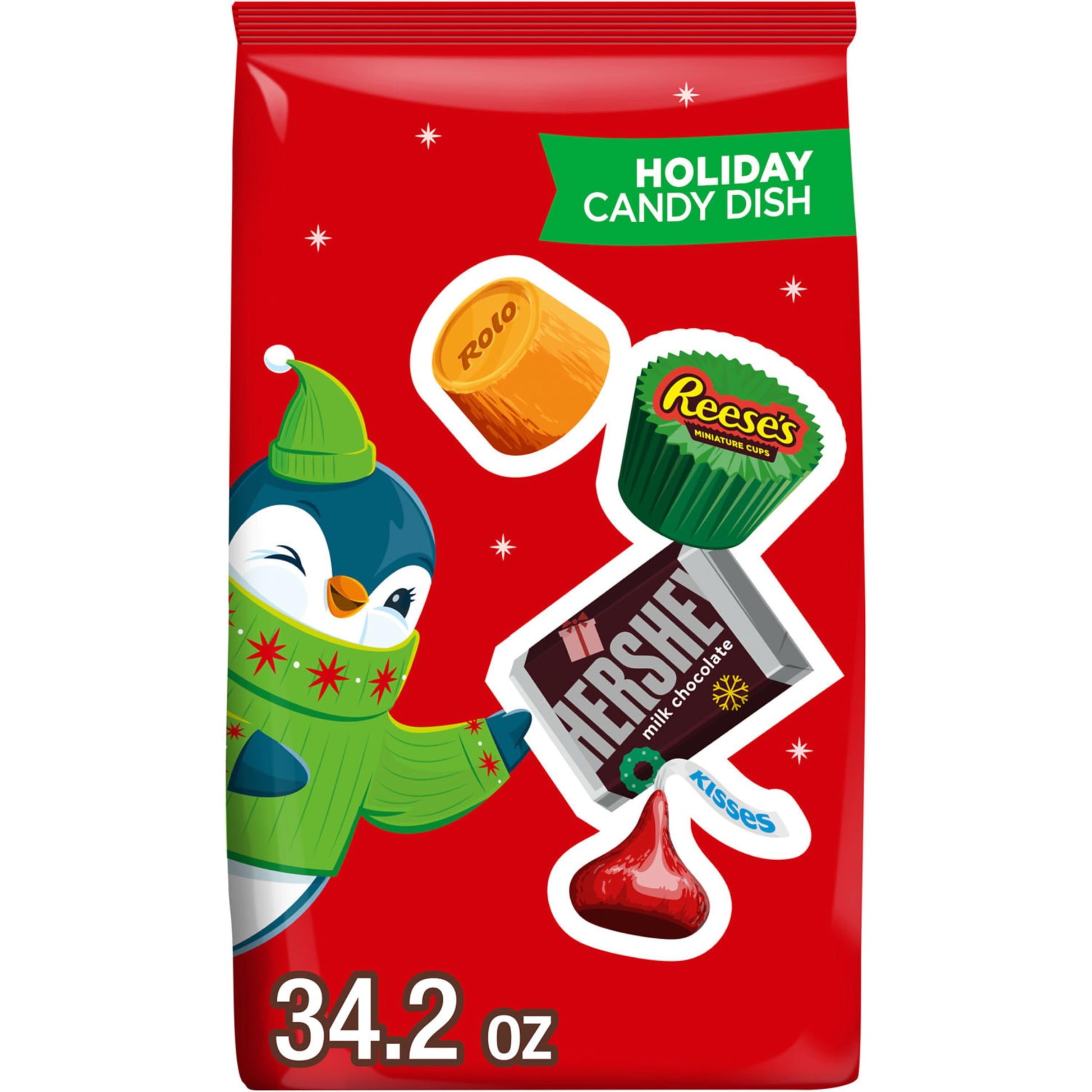 HERSHEYS  REESES and ROLO Assorted Chocolate Flavored  Christmas Candy Bulk Bag  34.2 oz